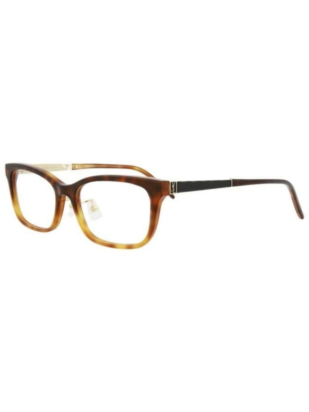 New Saint Laurent Womens Square/Rectangle Havana Gold Transparent Fashion Design